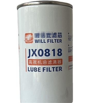 JX0818 NO de la OE. Fabricación de filtros de aceite para motores de camiones pesados para excavadoras de carretillas elevadoras de automóviles 1,5 kg