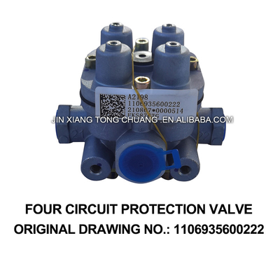 Válvula de protección de cuatro circuitos 1106935600222 para piezas originales de camiones de automóviles Foton Aumark