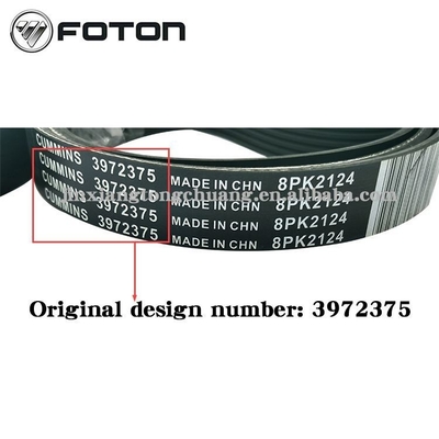 Cinturón de ventilador ISF3.8 para piezas de camión Foton AUMARK3974030 5283608 3972384 Fácil instalación