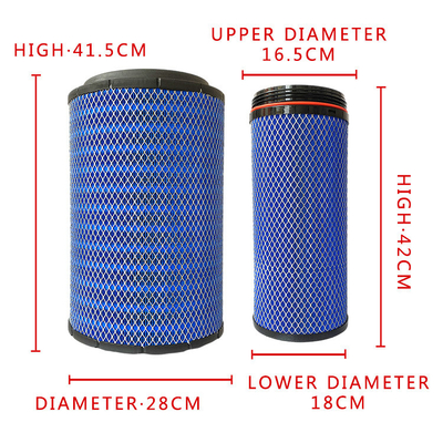 Papel de filtro azul y elemento de filtro de aire de camión Foton Aumark diesel K2841Pu competitivo