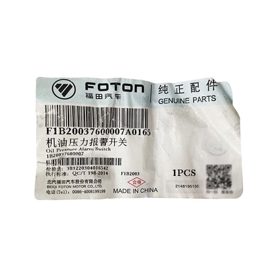 Fukuda Original Auto y camión partes Omar Aoling MRT Alarma de presión de aceite interruptor para Foton
